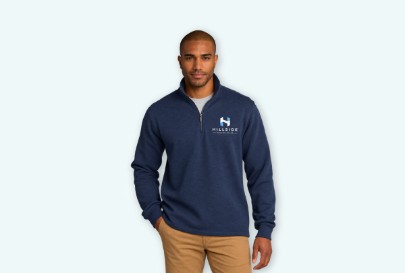Custom imprinted Slub Fleece ¼ Zip Pullover for Bend, OR with a local business logo