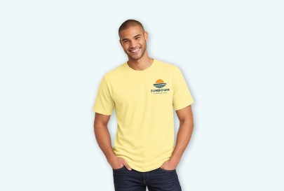 Custom imprinted Cotton T-Shirt for Bend, OR with a local business logo