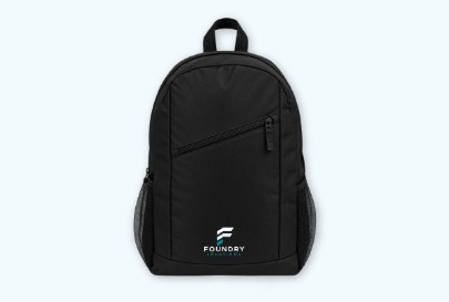 Custom imprinted Recycled Backpack for Bend, OR with a local business logo