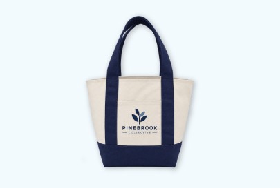 Custom imprinted Mini Canvas Tote for Bend, OR with a local business logo