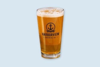 Custom imprinted Pint Glass for Bend, OR with a local business logo
