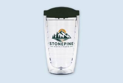Custom imprinted Orbit Tumbler for Bend, OR with a local business logo