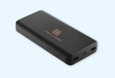 Custom imprinted Power Bank for Bend, OR with a local business logo