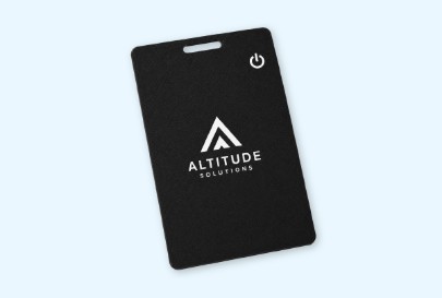 Custom imprinted Bluetooth Tracker for Bend, OR with a local business logo